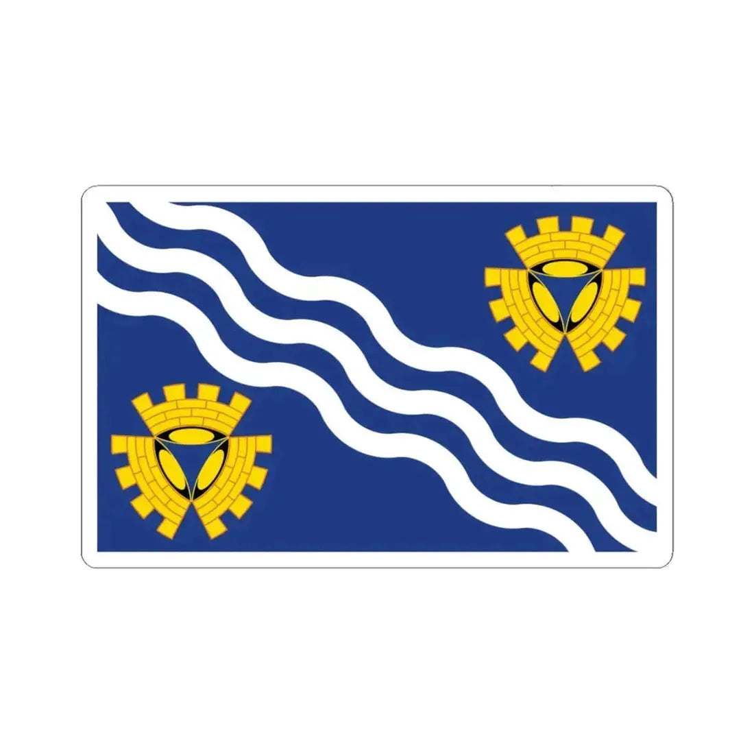 Flag of Merseyside UK - STICKER Vinyl Kiss-Cut Decal 6 Inch White - The Sticker Space