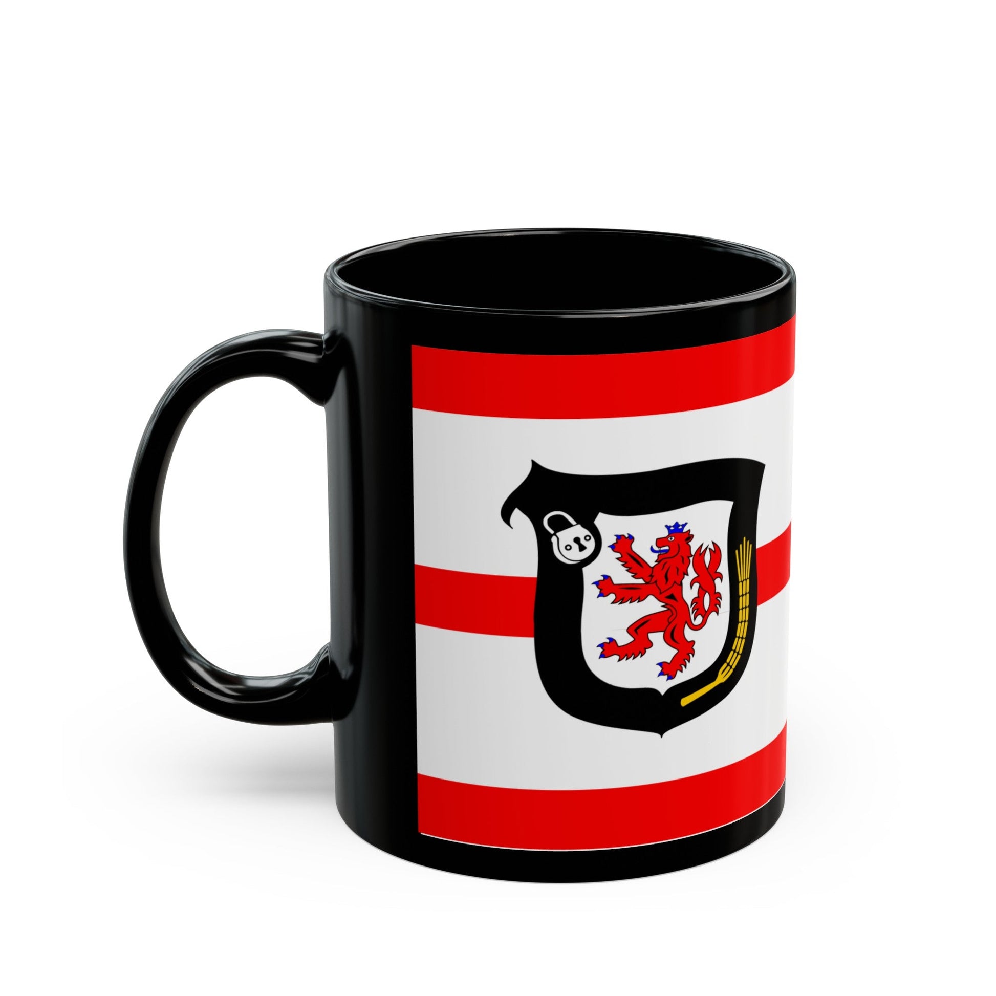 Flag of Mettmann Germany - Black Coffee Mug-The Sticker Space