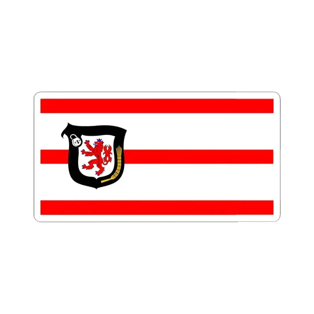 Flag of Mettmann Germany - STICKER Vinyl Kiss-Cut Decal 6 Inch White - The Sticker Space