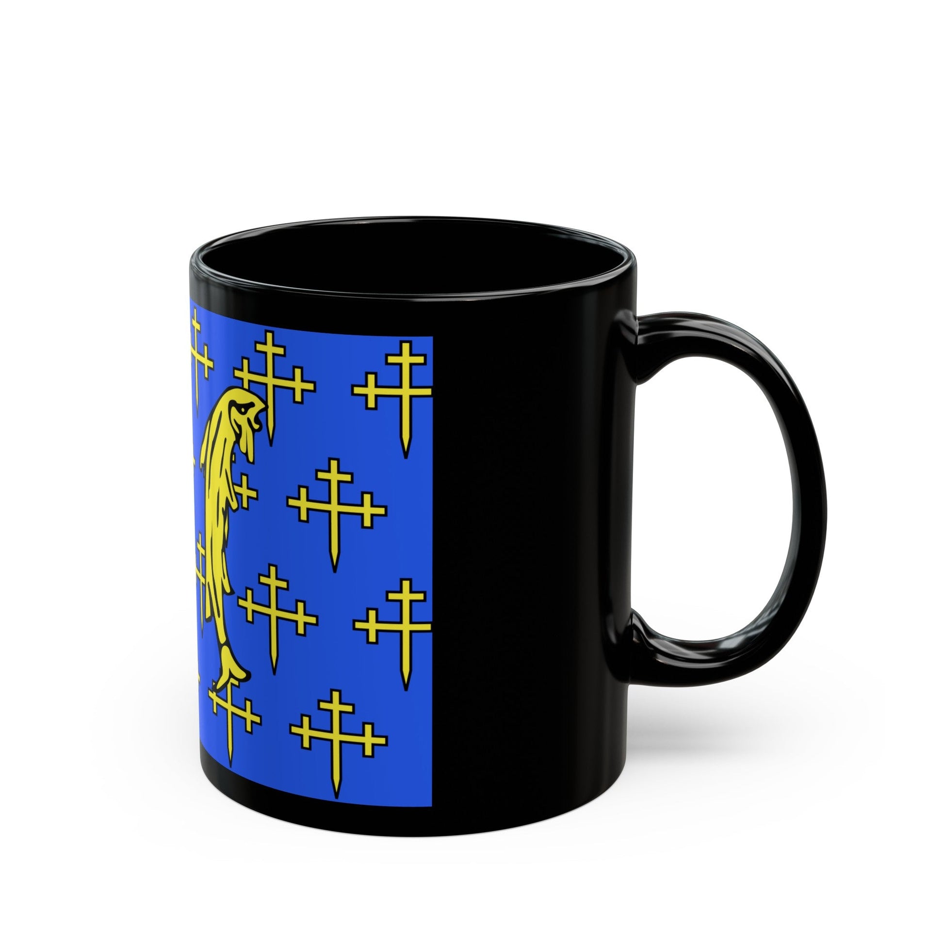 Flag of Meuse France 2 - Black Coffee Mug-The Sticker Space