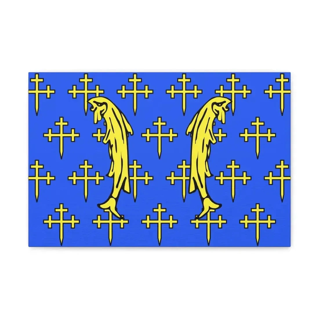 Flag of Meuse France 2 - Canvas Wall Art 18″ x 12″ 1.25" - The Sticker Space