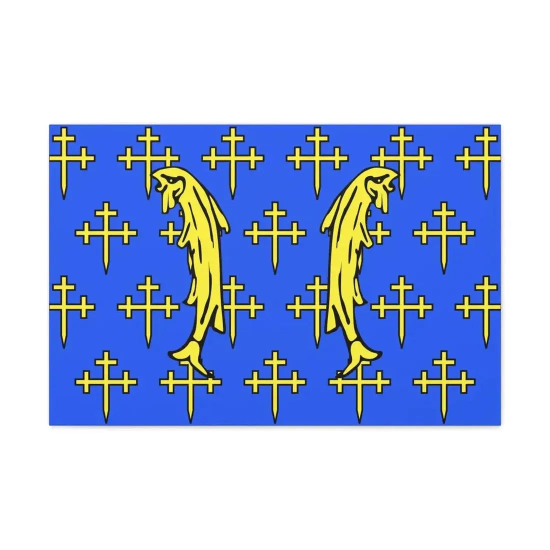 Flag of Meuse France 2 - Canvas Wall Art 30" x 20" 1.25" - The Sticker Space