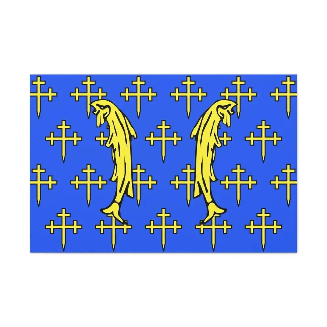 Flag of Meuse France 2 - Canvas Wall Art 36" x 24" 1.25" - The Sticker Space