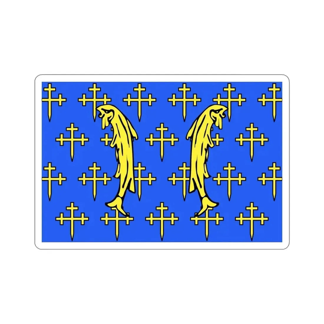 Flag of Meuse France 2 STICKER Vinyl Die-Cut Decal 4 Inch - The Sticker Space