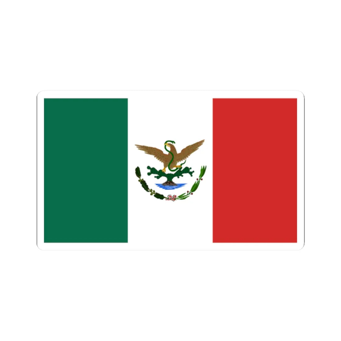 Flag of Mexico 1893-1916 (Mexico) STICKER Vinyl Kiss-Cut Decal 2 Inch White - The Sticker Space