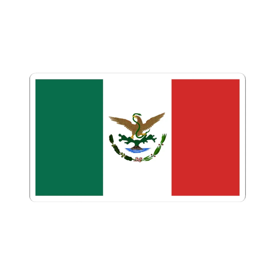 Flag of Mexico 1893-1916 (Mexico) STICKER Vinyl Kiss-Cut Decal 4 Inch White - The Sticker Space