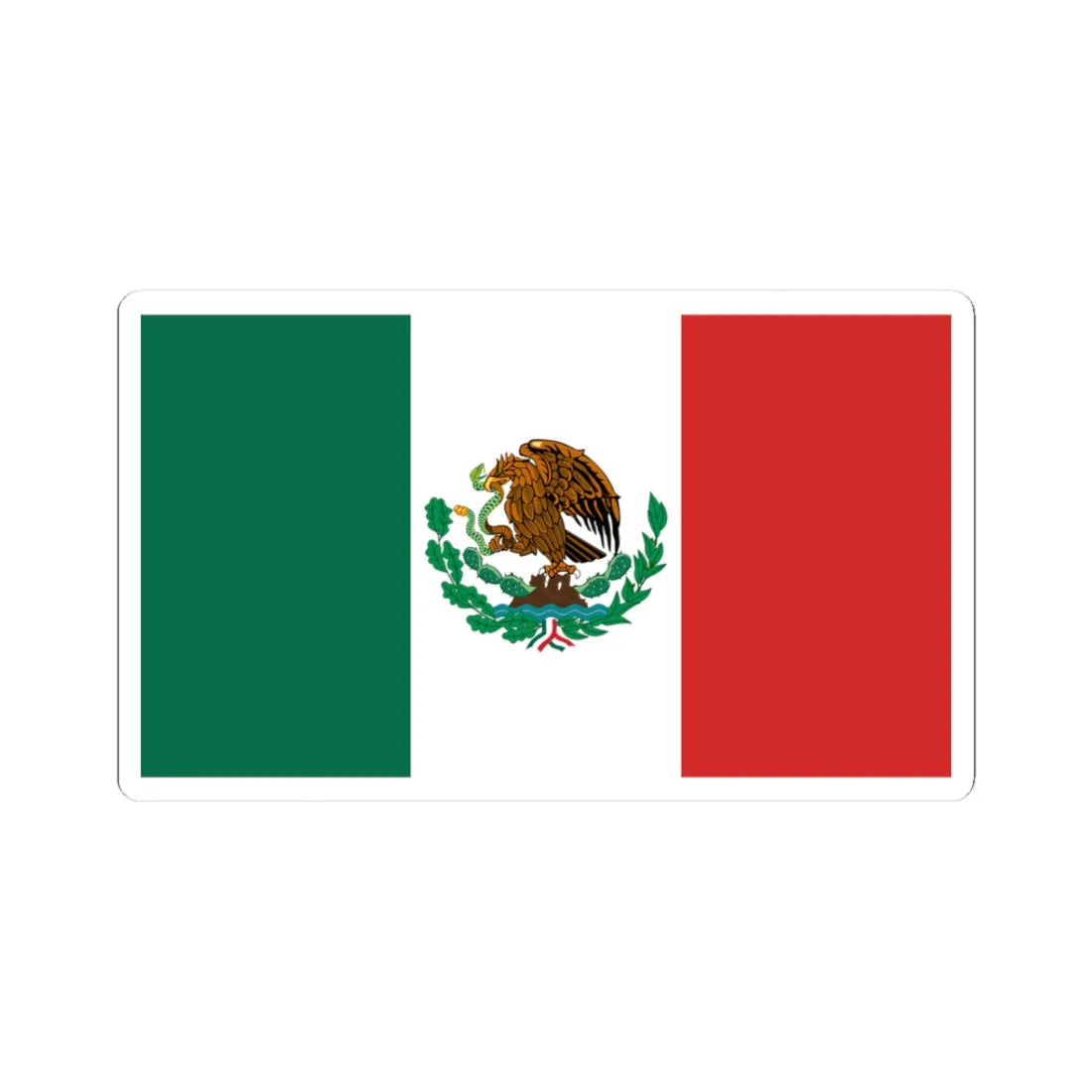 Flag of Mexico 1916-1934 (Mexico) STICKER Vinyl Kiss-Cut Decal 3 Inch White - The Sticker Space