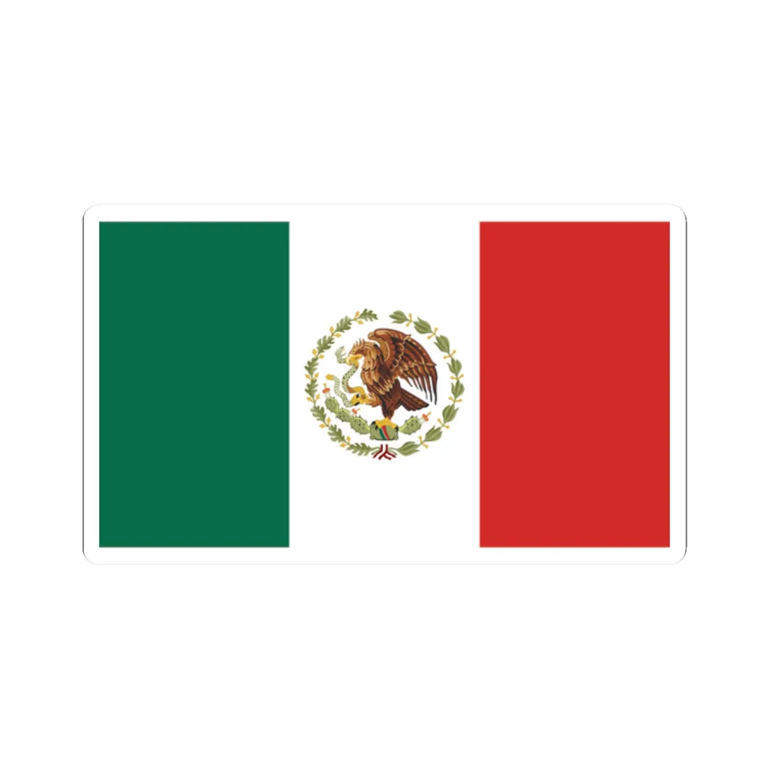 Flag of Mexico 1934-1968 (Mexico) STICKER Vinyl Kiss-Cut Decal 2 Inch White - The Sticker Space