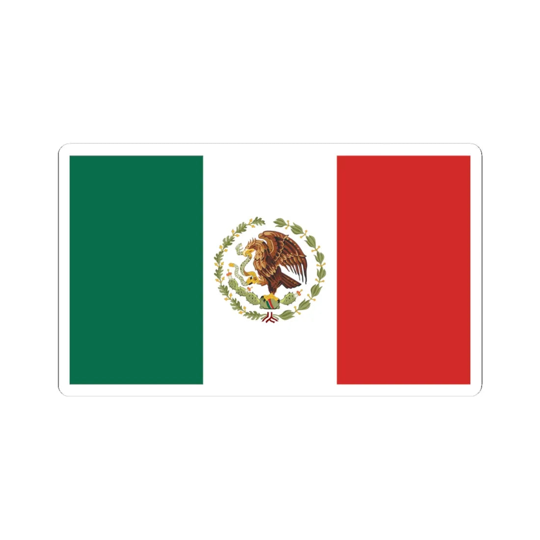 Flag of Mexico 1934-1968 (Mexico) STICKER Vinyl Kiss-Cut Decal 4 Inch White - The Sticker Space