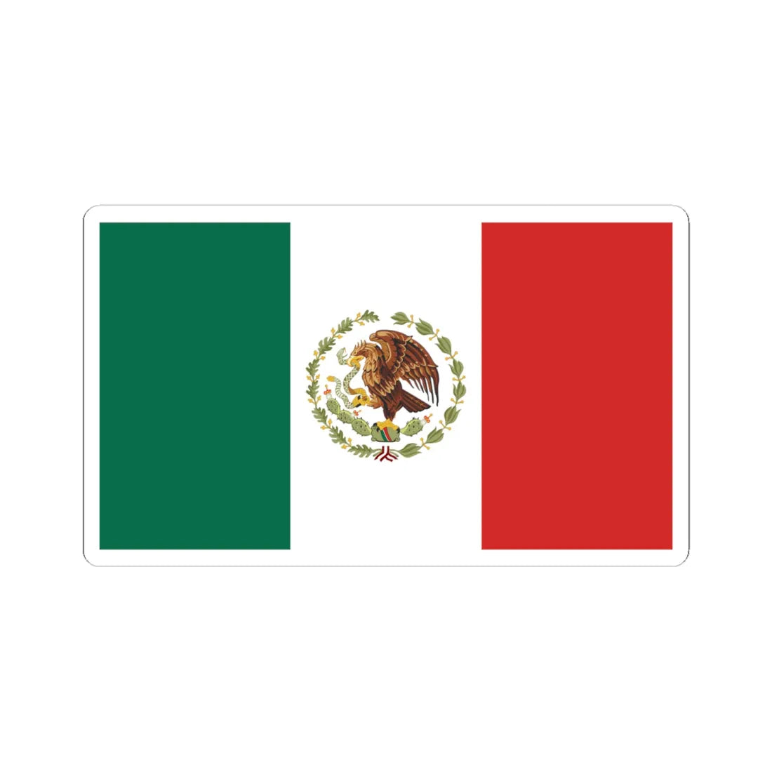 Flag of Mexico 1934-1968 (Mexico) STICKER Vinyl Kiss-Cut Decal 6 Inch White - The Sticker Space