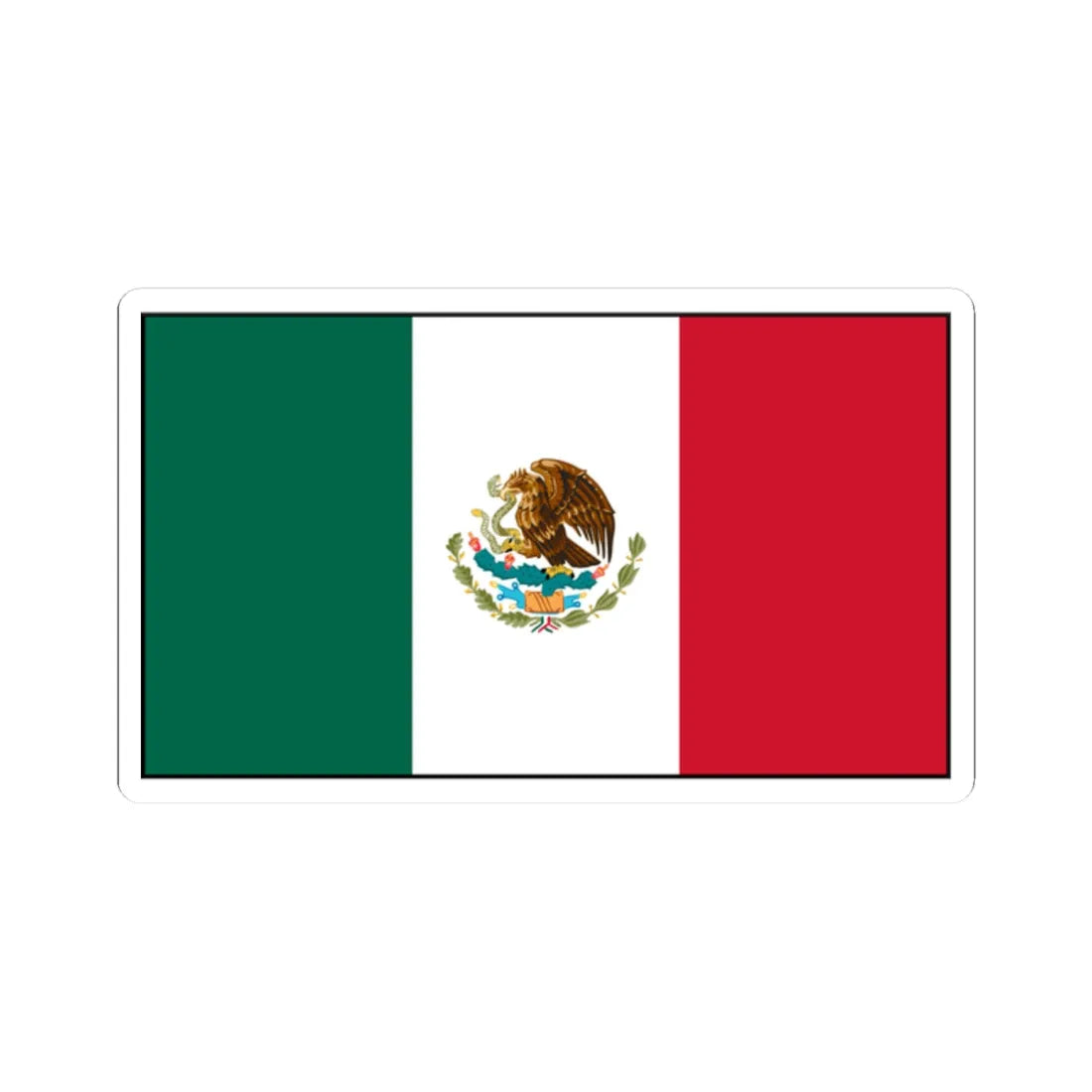 Flag of Mexico bordered (Mexico) STICKER Vinyl Kiss-Cut Decal 2 Inch White - The Sticker Space