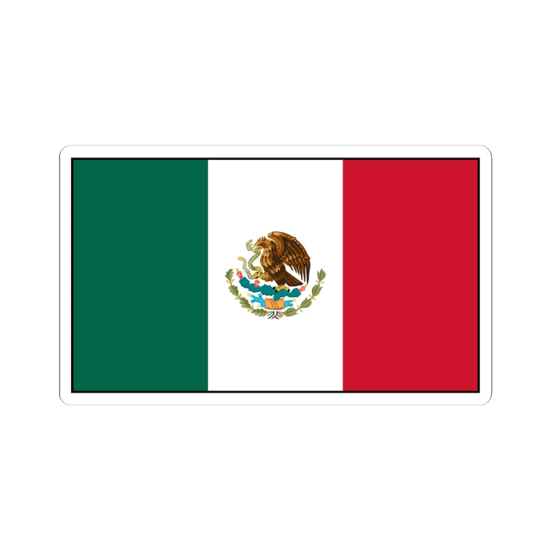 Flag of Mexico bordered (Mexico) STICKER Vinyl Kiss-Cut Decal 4 Inch White - The Sticker Space