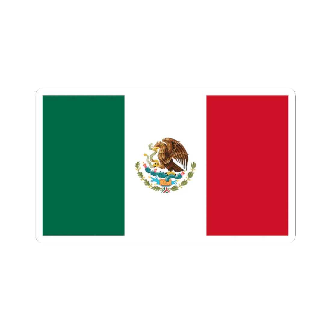 Flag of Mexico (Mexico) STICKER Vinyl Kiss-Cut Decal 2 Inch White - The Sticker Space
