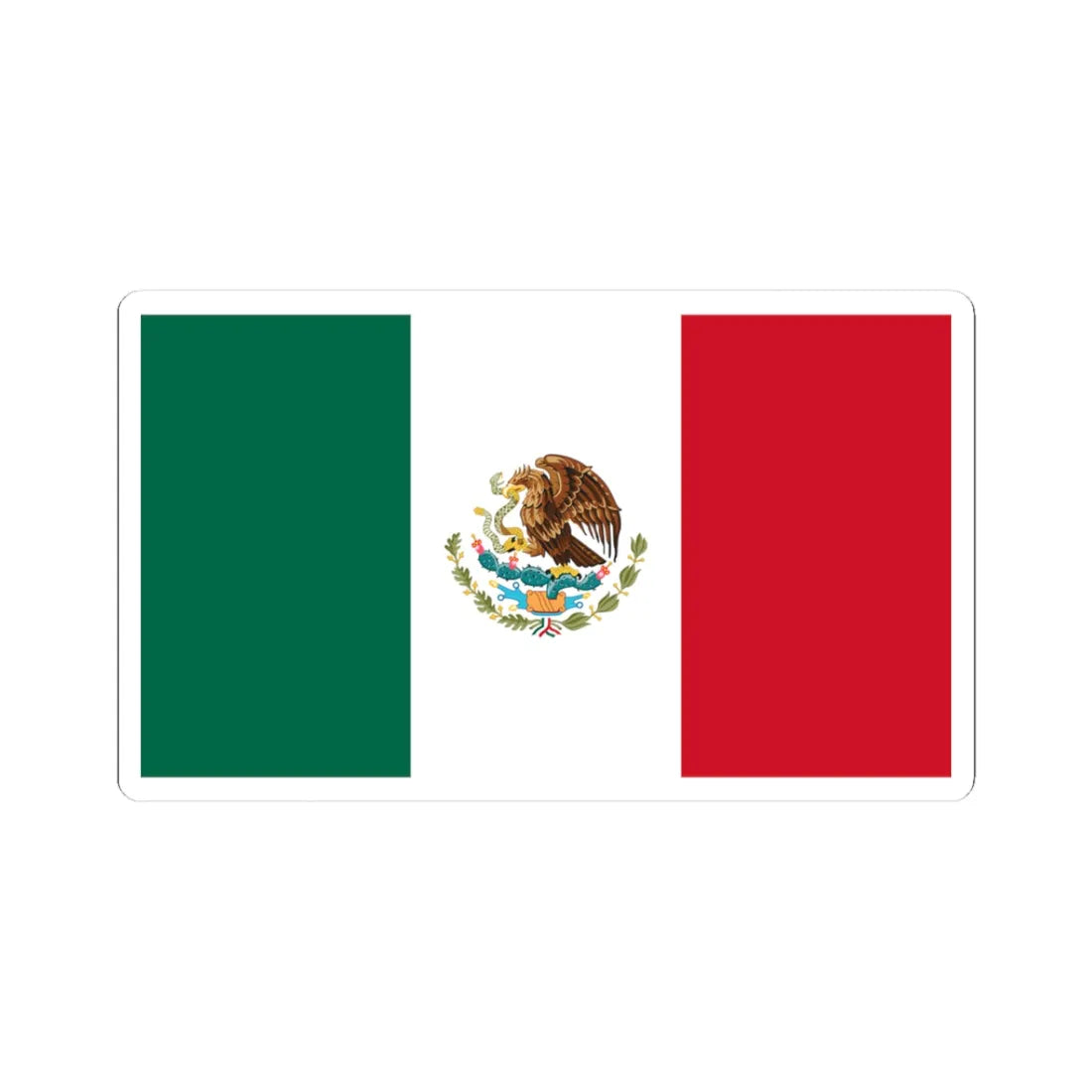 Flag of Mexico (Mexico) STICKER Vinyl Kiss-Cut Decal 3 Inch White - The Sticker Space