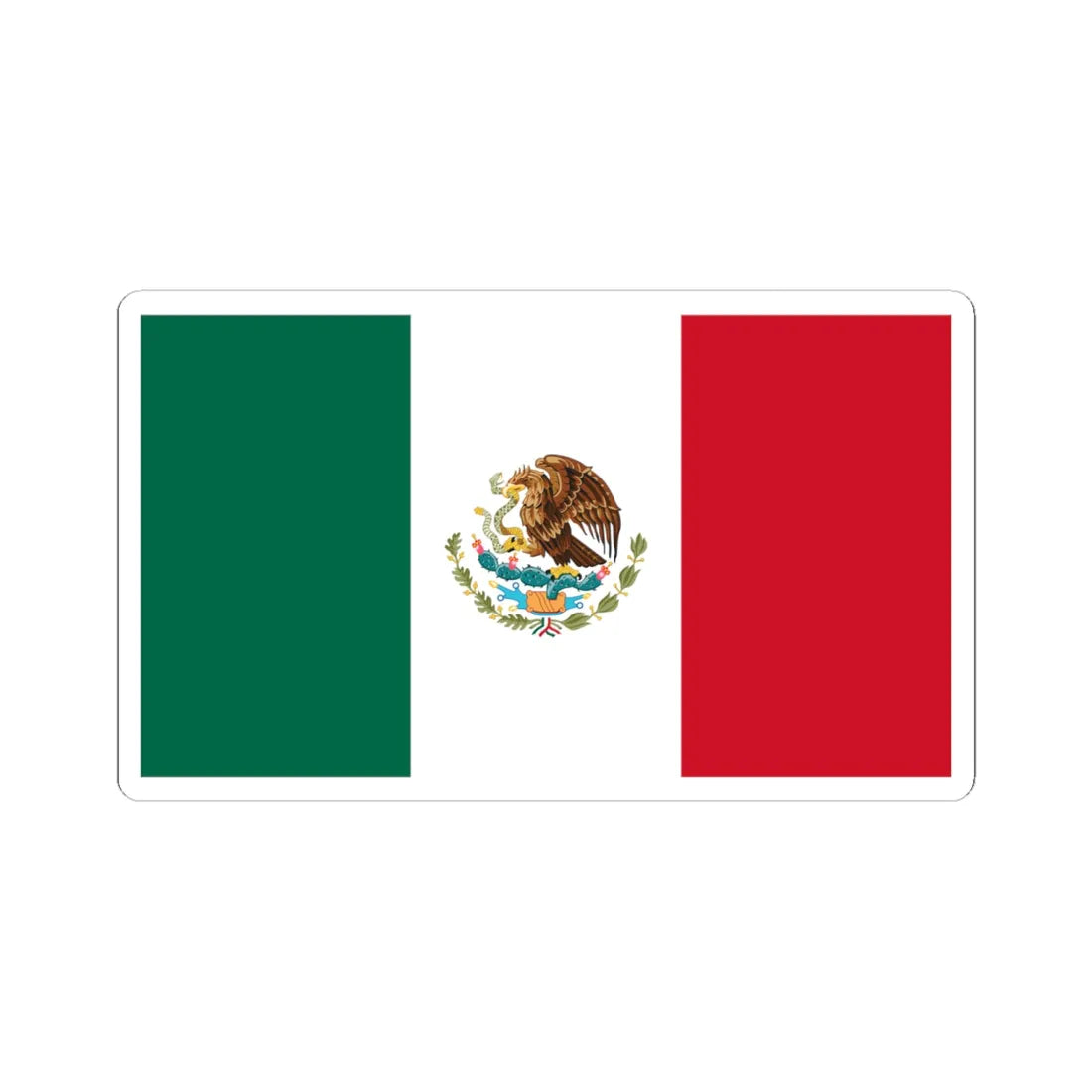 Flag of Mexico (Mexico) STICKER Vinyl Kiss-Cut Decal 6 Inch White - The Sticker Space
