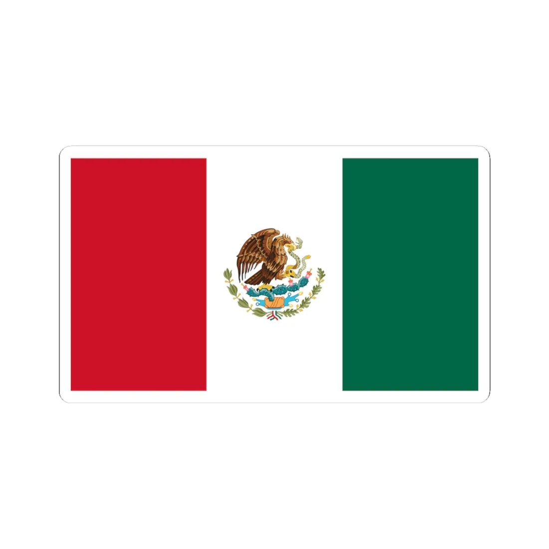 Flag of Mexico reverse (Mexico) STICKER Vinyl Kiss-Cut Decal 4 Inch White - The Sticker Space