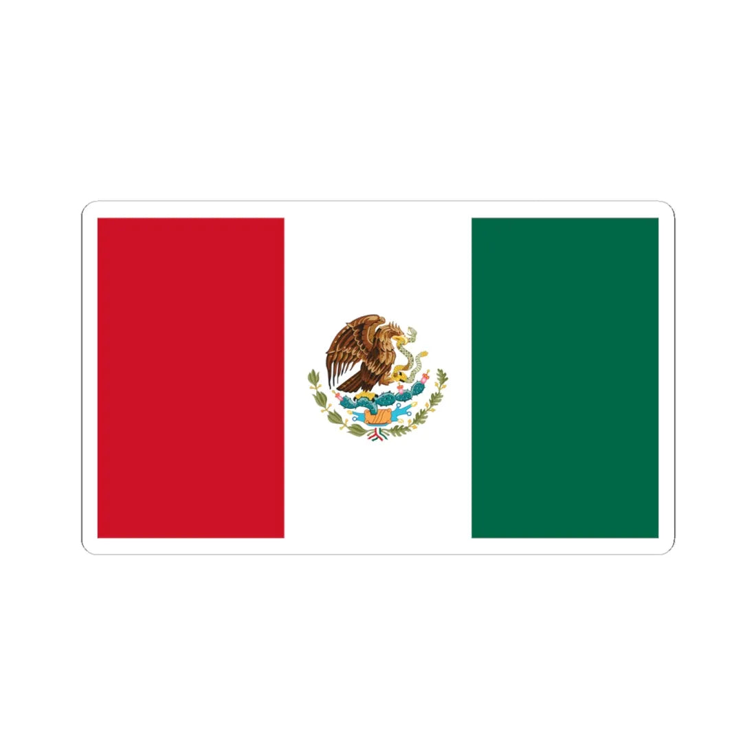 Flag of Mexico reverse (Mexico) STICKER Vinyl Kiss-Cut Decal 6 Inch White - The Sticker Space