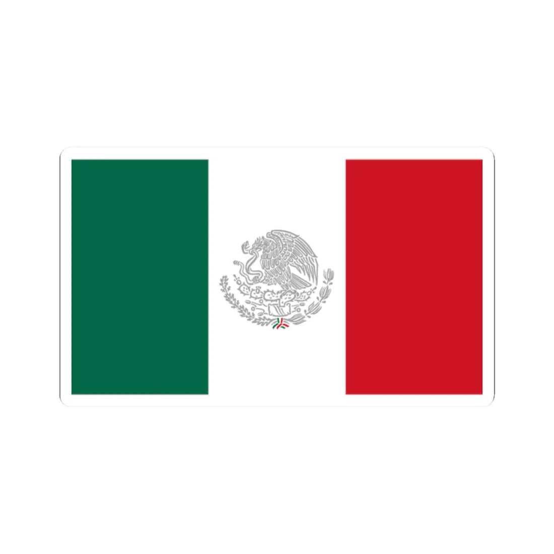 Flag of Mexico with Silver Arms (Mexico) STICKER Vinyl Kiss-Cut Decal 2 Inch White - The Sticker Space