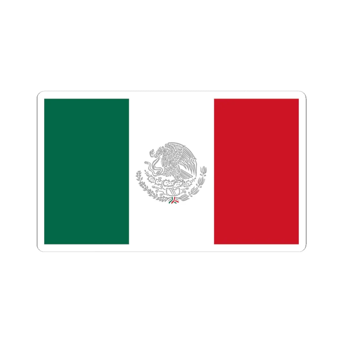 Flag of Mexico with Silver Arms (Mexico) STICKER Vinyl Kiss-Cut Decal 3 Inch White - The Sticker Space