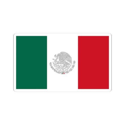 Flag of Mexico with Silver Arms (Mexico) STICKER Vinyl Kiss-Cut Decal 3 Inch White - The Sticker Space