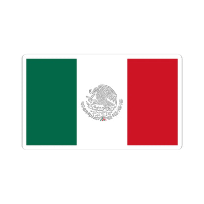Flag of Mexico with Silver Arms (Mexico) STICKER Vinyl Kiss-Cut Decal 4 Inch White - The Sticker Space