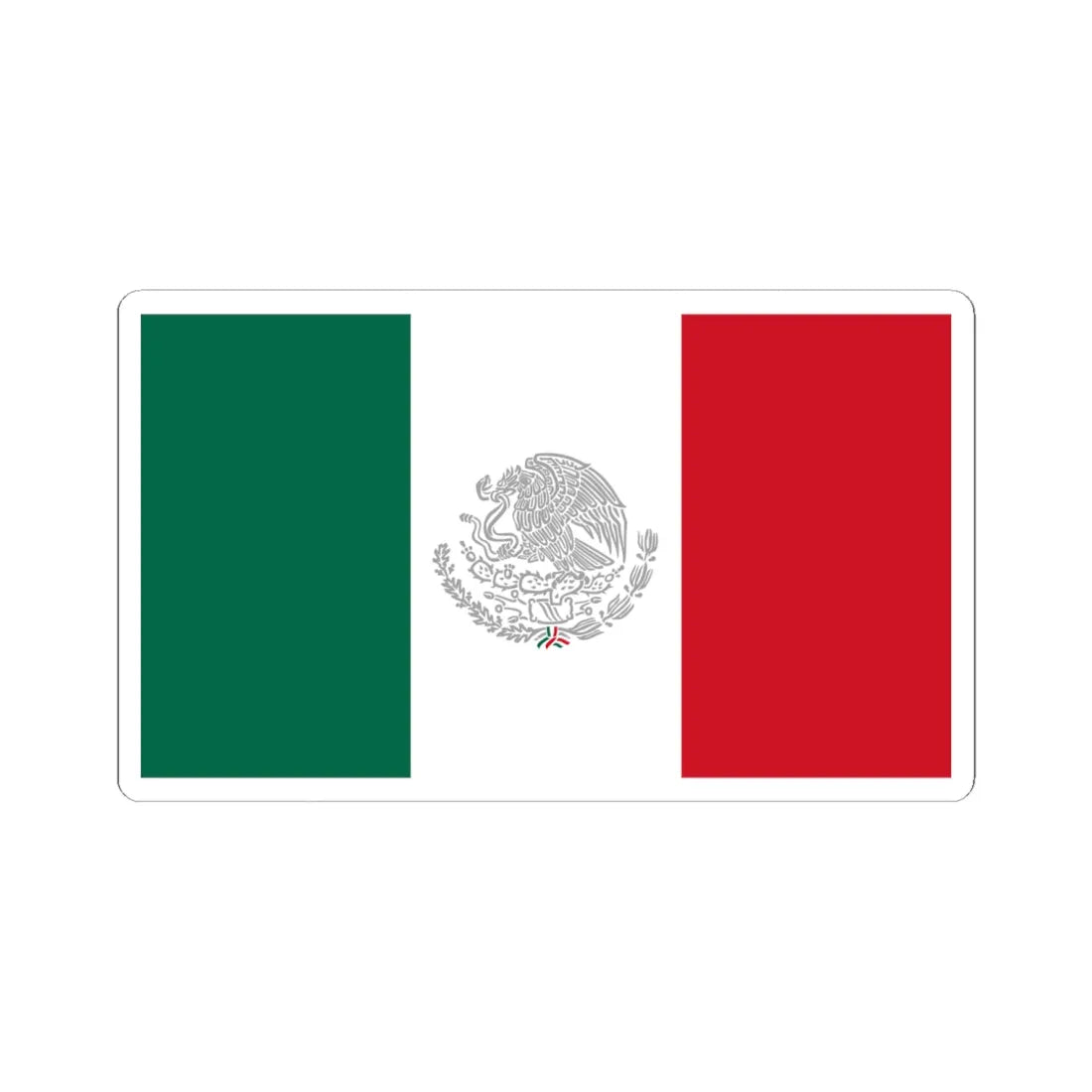 Flag of Mexico with Silver Arms (Mexico) STICKER Vinyl Kiss-Cut Decal 6 Inch White - The Sticker Space