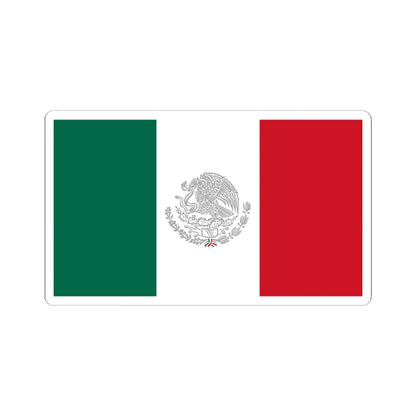 Flag of Mexico with Silver Arms (Mexico) STICKER Vinyl Kiss-Cut Decal 6 Inch White - The Sticker Space