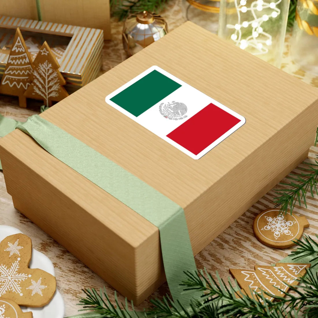 Flag of Mexico with Silver Arms (Mexico) STICKER Vinyl Kiss-Cut Decal - The Sticker Space