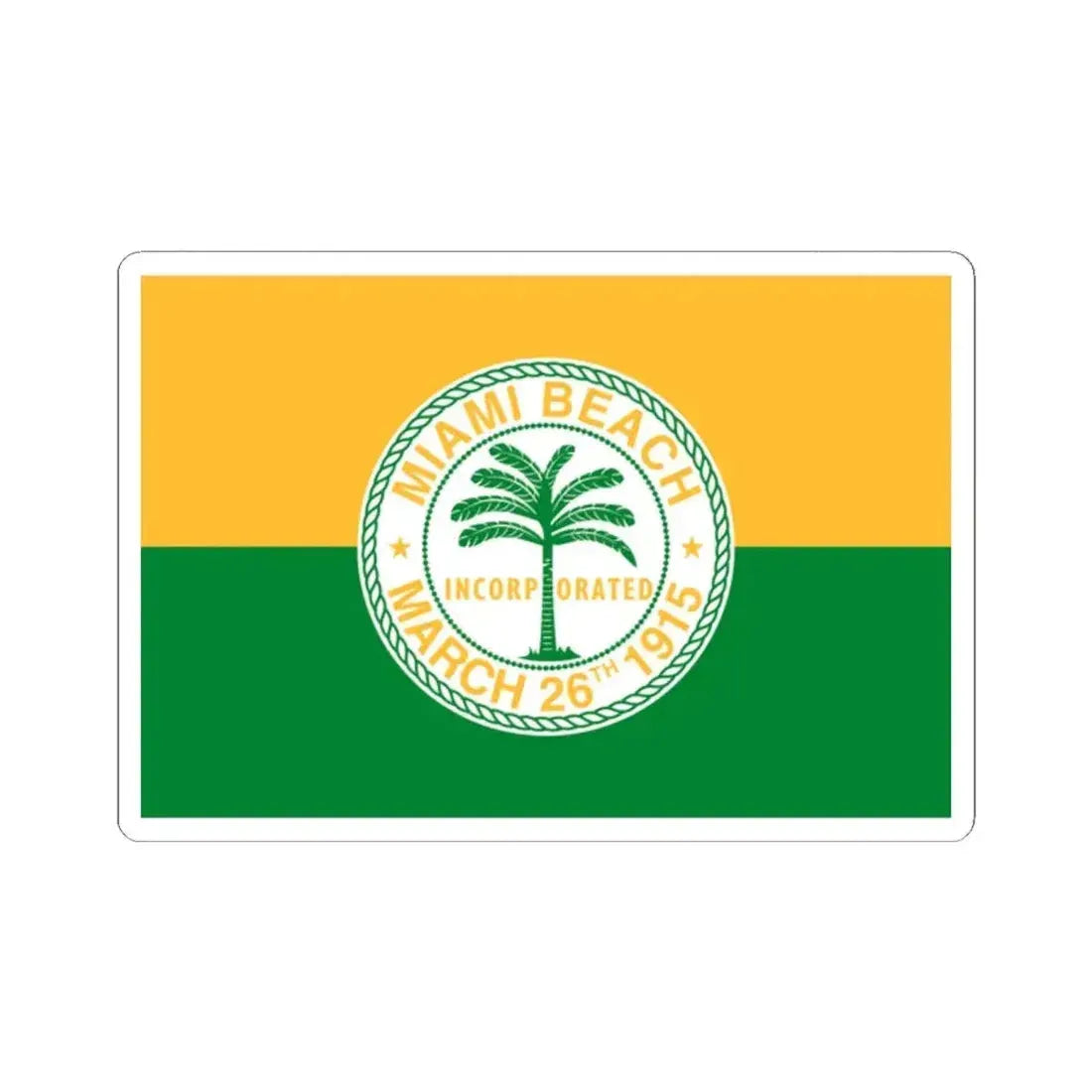 Flag of Miami Beach Florida (United States) STICKER Vinyl Kiss-Cut Decal 2 Inch White - The Sticker Space