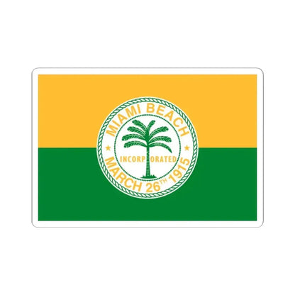 Flag of Miami Beach Florida (United States) STICKER Vinyl Kiss-Cut Decal 2 Inch White - The Sticker Space