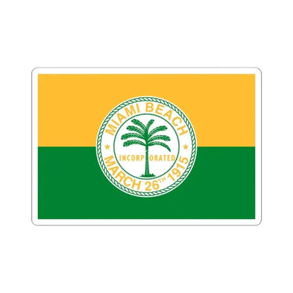 Flag of Miami Beach Florida (United States) STICKER Vinyl Kiss-Cut Decal 6 Inch White - The Sticker Space