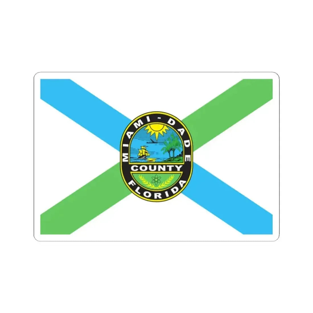 Flag of Miami-Dade County Florida (United States) STICKER Vinyl Kiss-Cut Decal 2 Inch White - The Sticker Space