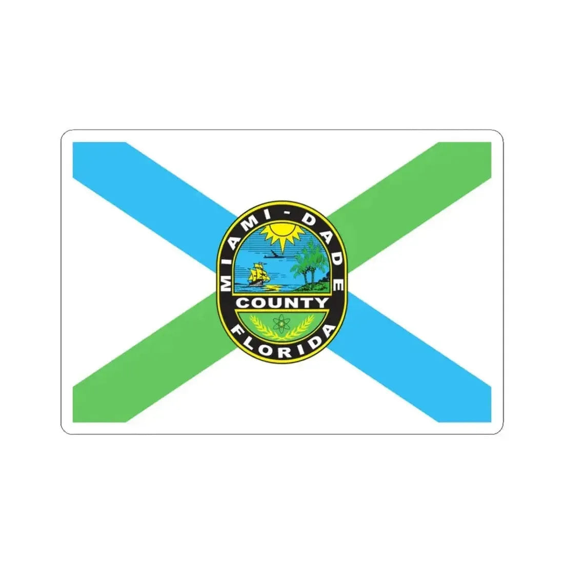 Flag of Miami-Dade County Florida (United States) STICKER Vinyl Kiss-Cut Decal 3 Inch White - The Sticker Space