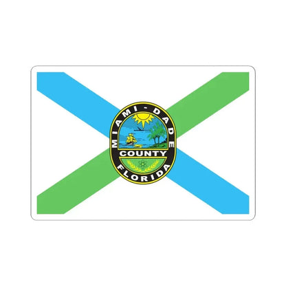 Flag of Miami-Dade County Florida (United States) STICKER Vinyl Kiss-Cut Decal 4 Inch White - The Sticker Space
