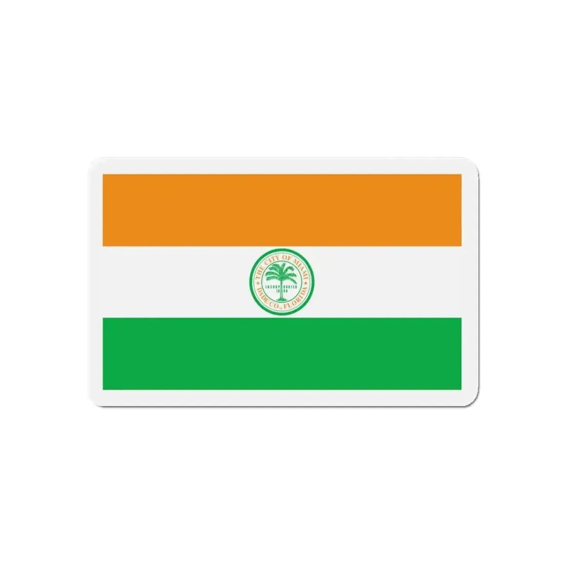 Flag of Miami Florida - Refrigerator Magnet 5 Inch - The Sticker Space