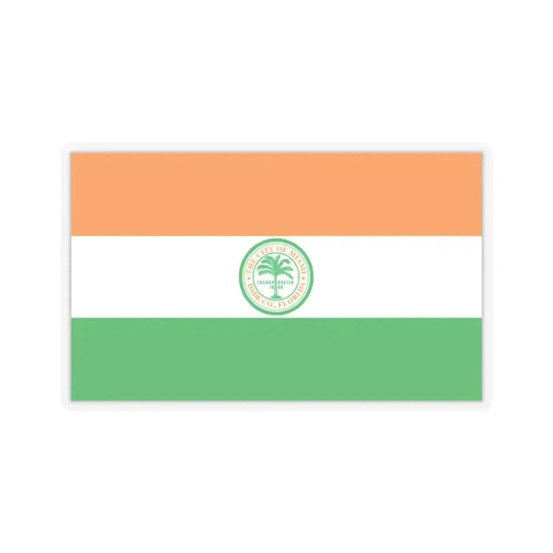 Flag of Miami, Florida - STICKER Vinyl Kiss-Cut Decal 2 Inch Transparent - The Sticker Space