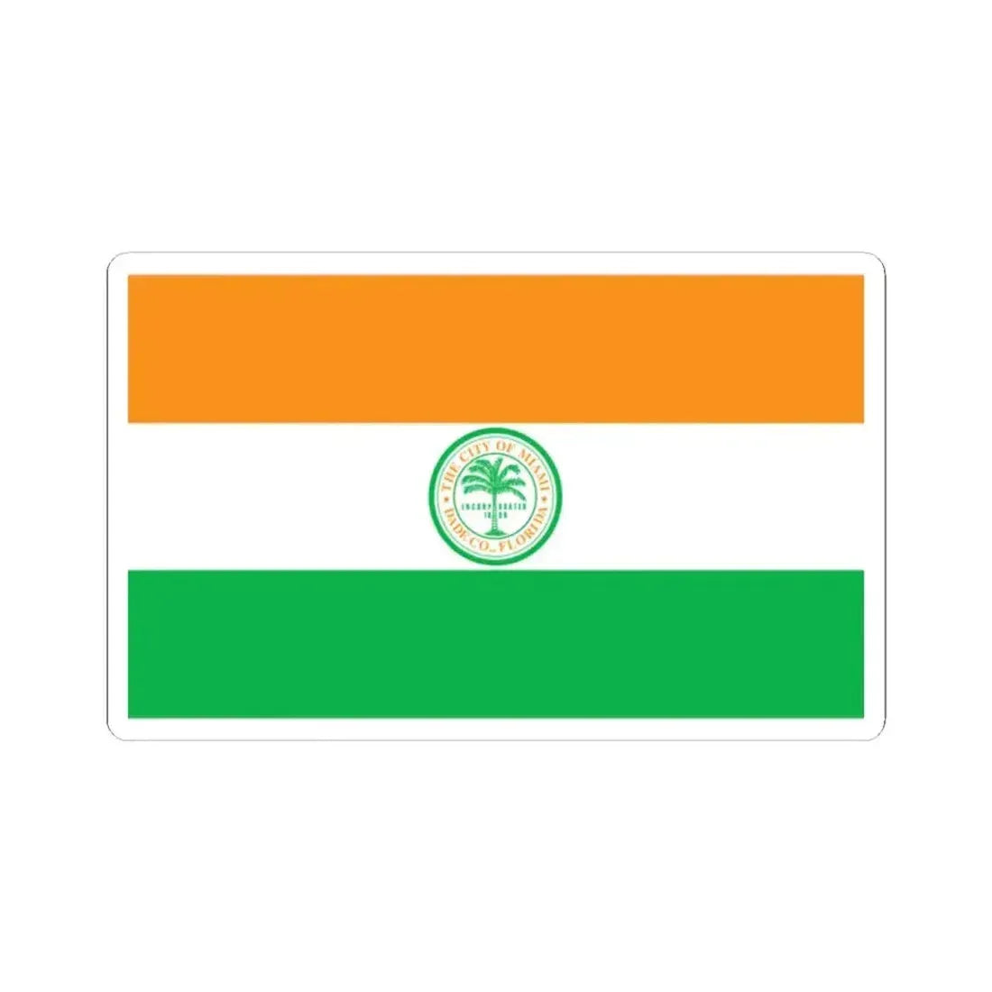 Flag of Miami, Florida - STICKER Vinyl Kiss-Cut Decal 2 Inch White - The Sticker Space