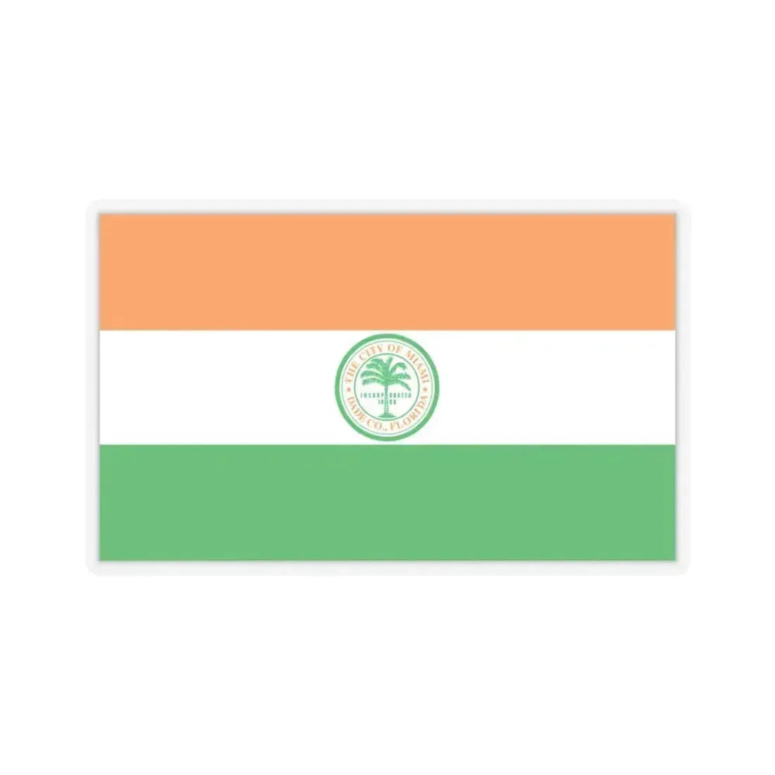 Flag of Miami, Florida - STICKER Vinyl Kiss-Cut Decal 3 Inch Transparent - The Sticker Space