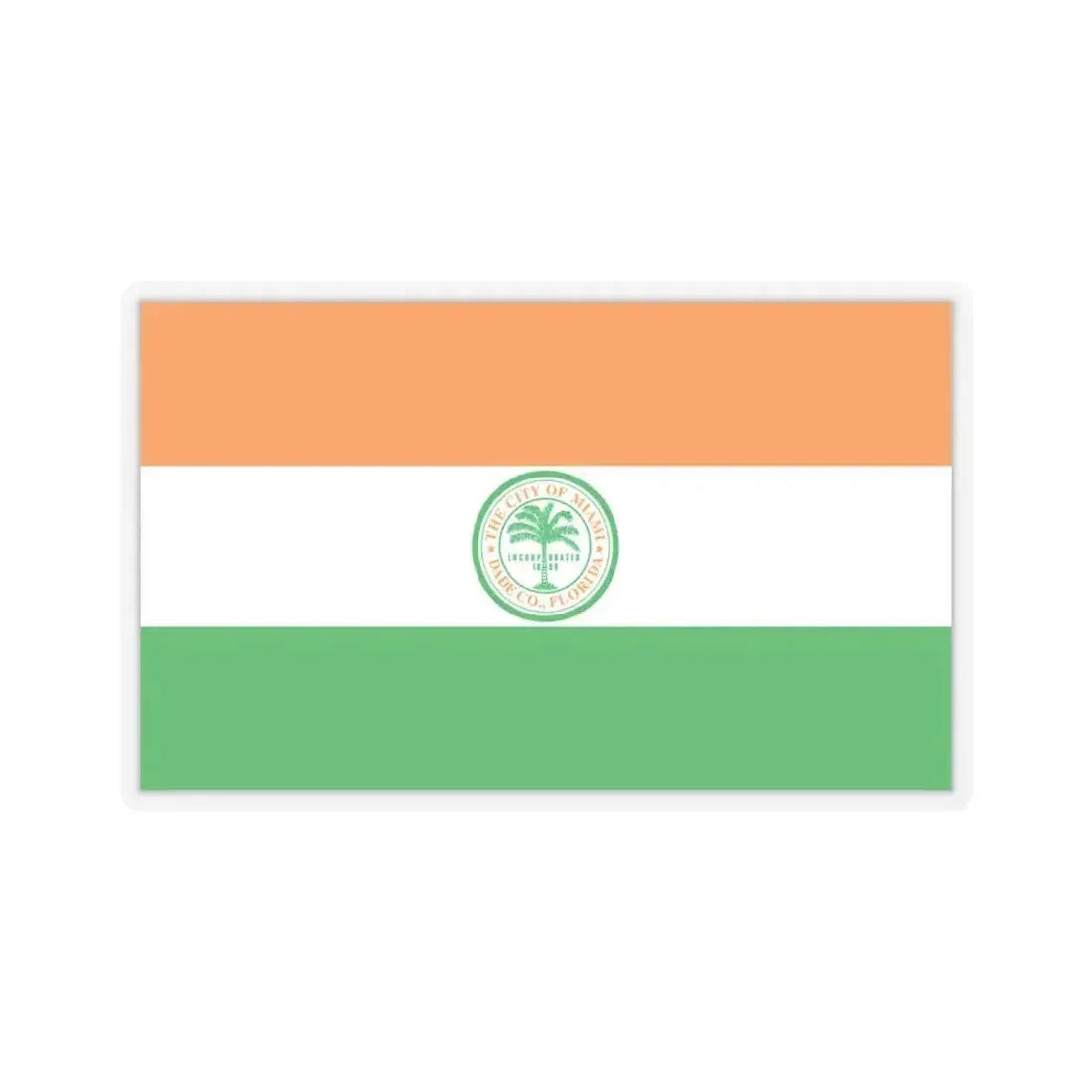 Flag of Miami, Florida - STICKER Vinyl Kiss-Cut Decal 4 Inch Transparent - The Sticker Space