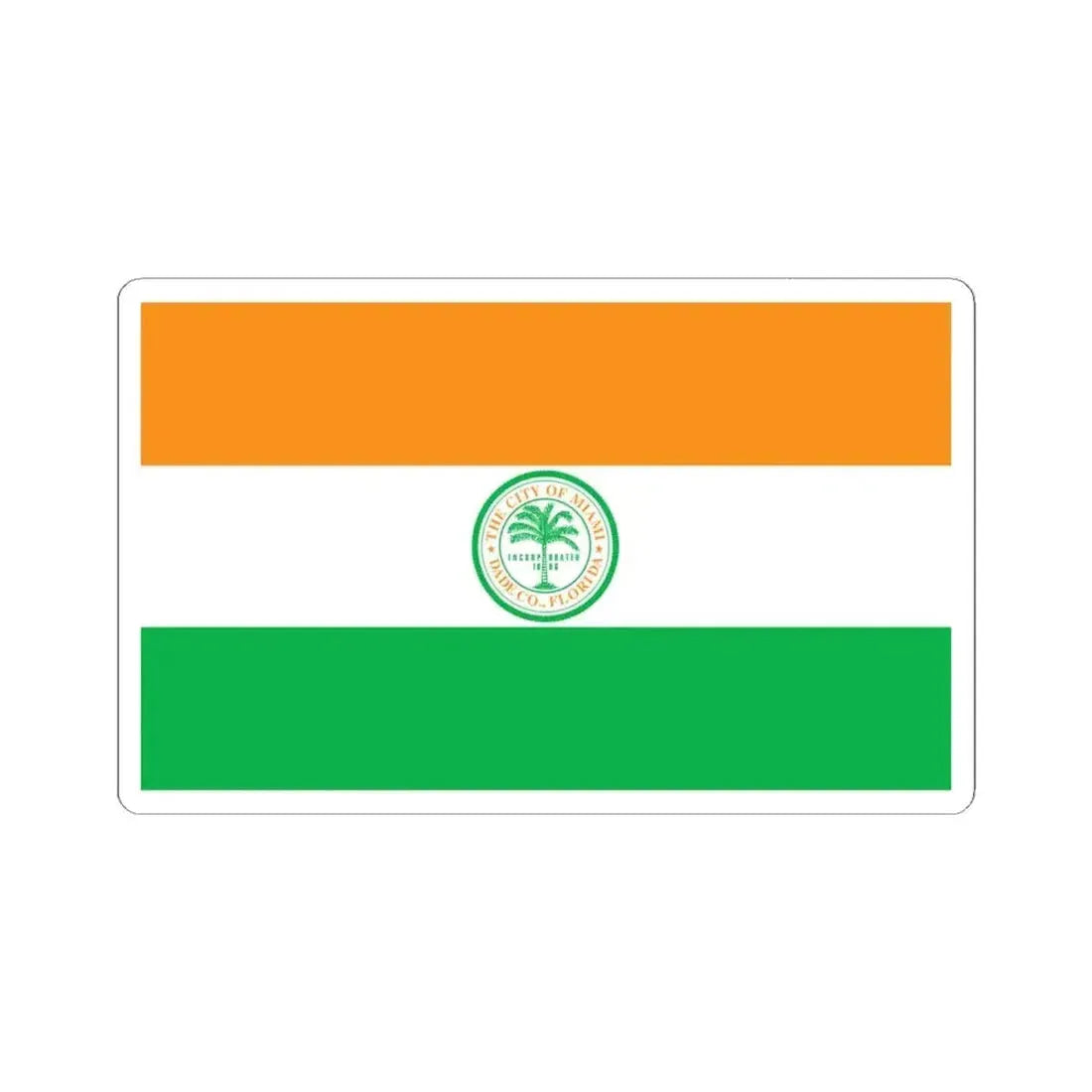 Flag of Miami, Florida - STICKER Vinyl Kiss-Cut Decal 4 Inch White - The Sticker Space