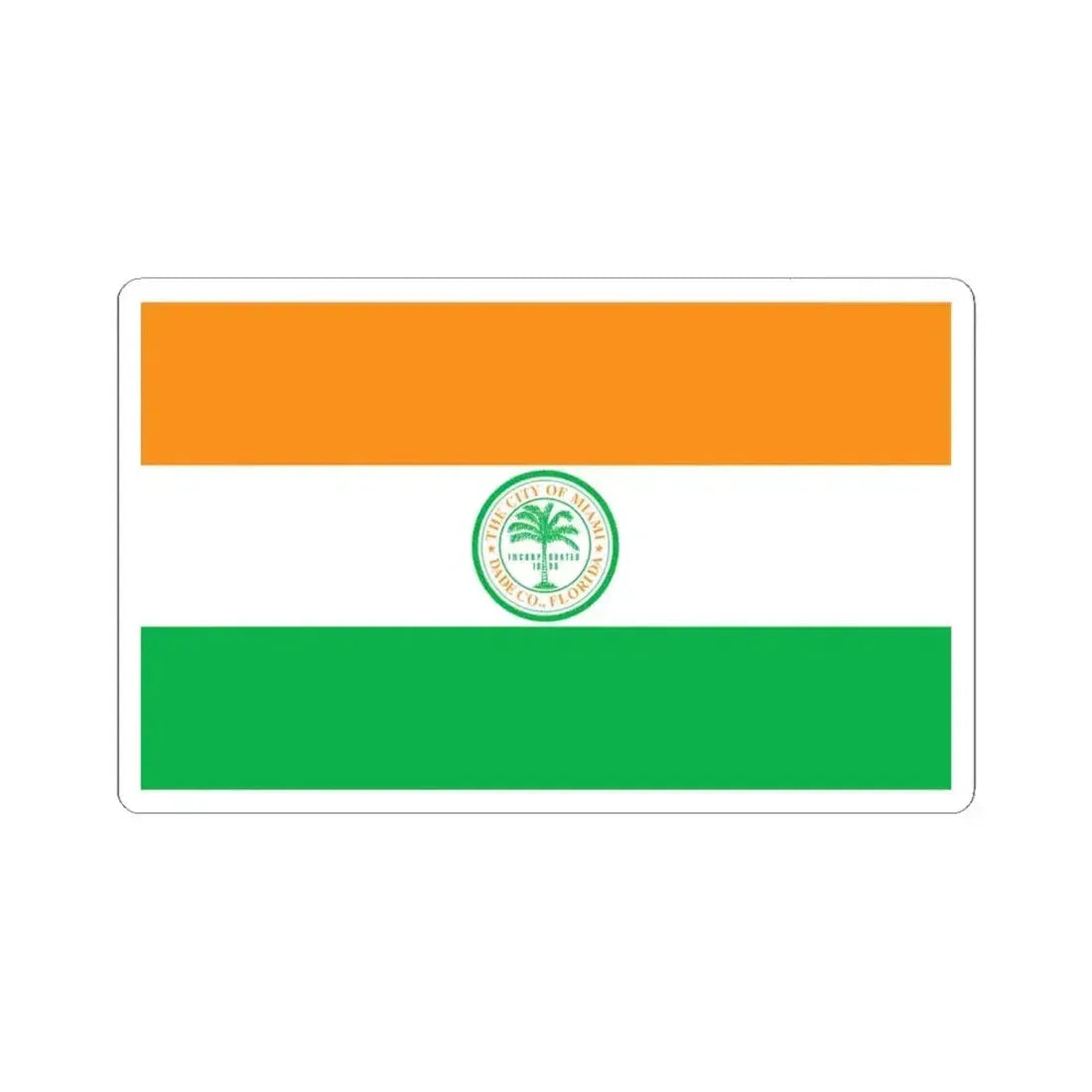 Flag of Miami, Florida - STICKER Vinyl Kiss-Cut Decal 6 Inch White - The Sticker Space