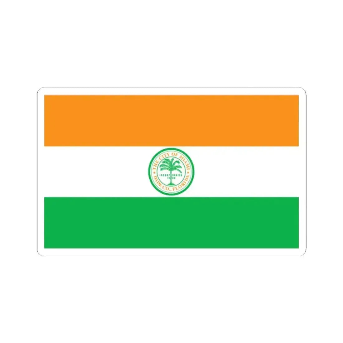 Flag of Miami Florida (United States) STICKER Vinyl Kiss-Cut Decal 2 Inch White - The Sticker Space