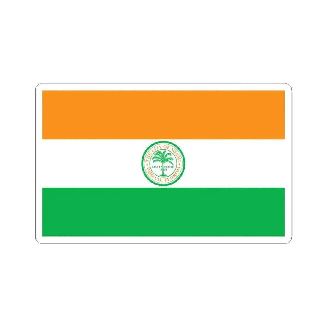 Flag of Miami Florida (United States) STICKER Vinyl Kiss-Cut Decal 3 Inch White - The Sticker Space