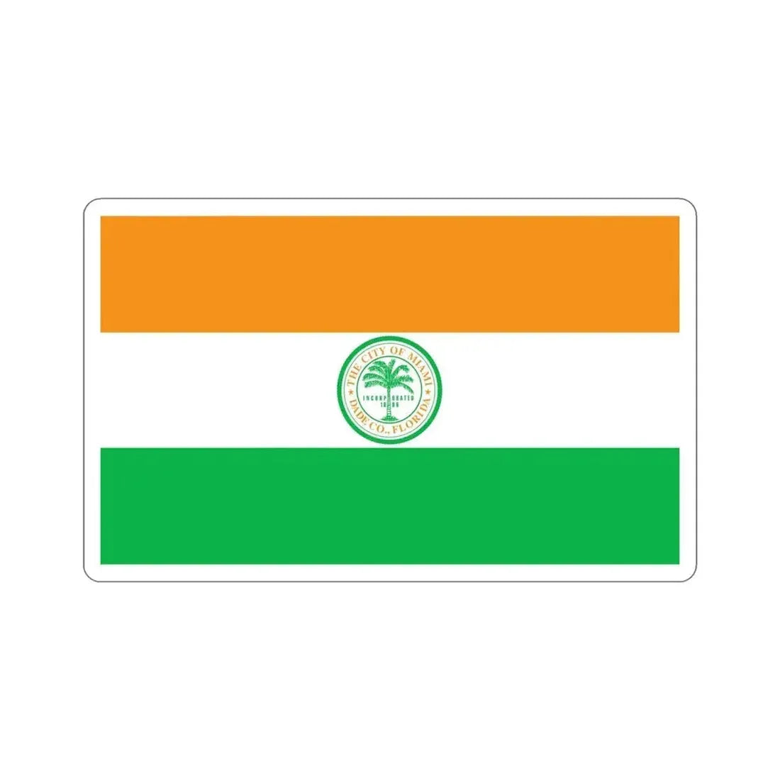 Flag of Miami Florida USA STICKER Vinyl Die-Cut Decal 5 Inch - The Sticker Space