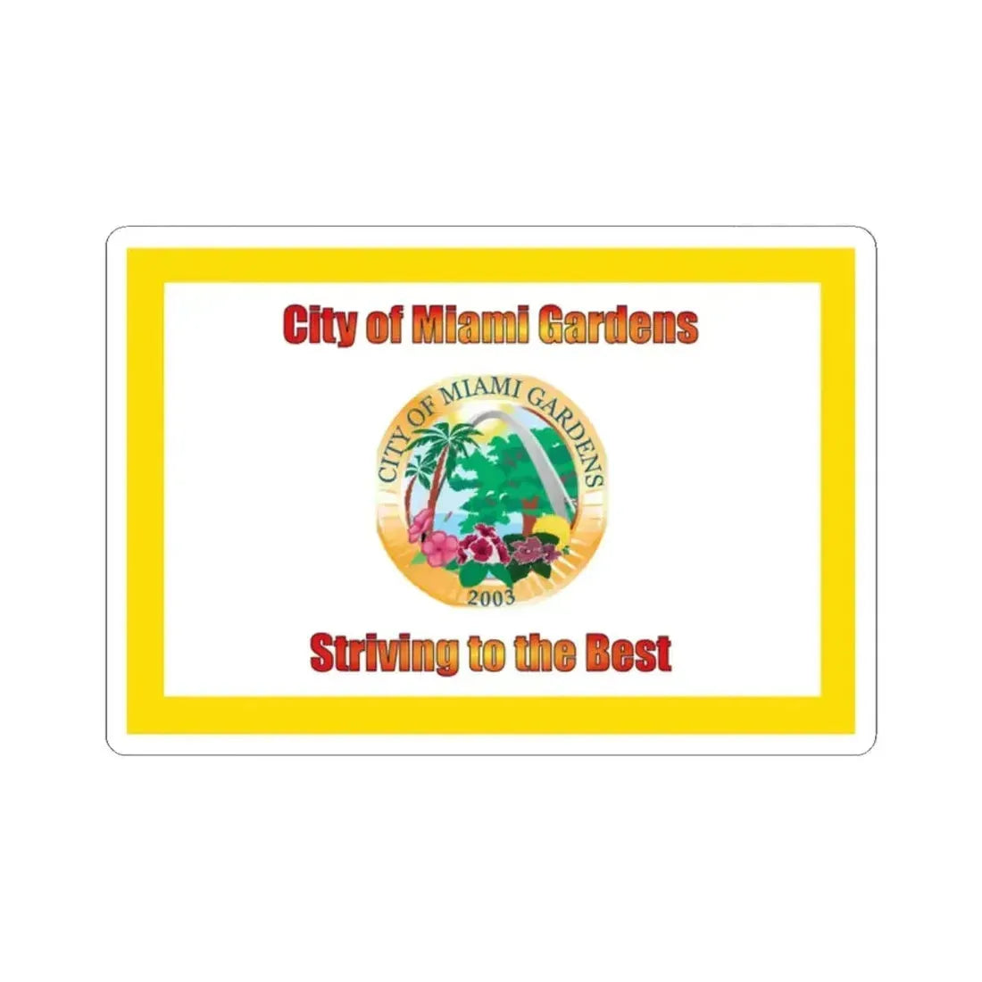 Flag of Miami Gardens Florida (United States) STICKER Vinyl Kiss-Cut Decal 2 Inch White - The Sticker Space