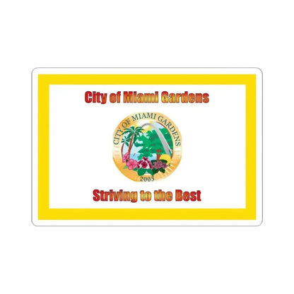 Flag of Miami Gardens Florida (United States) STICKER Vinyl Kiss-Cut Decal 2 Inch White - The Sticker Space