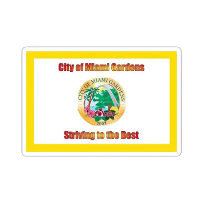 Flag of Miami Gardens Florida (United States) STICKER Vinyl Kiss-Cut Decal 3 Inch White - The Sticker Space
