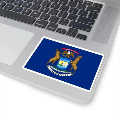 Flag of Michigan (United States) STICKER Vinyl Kiss-Cut Decal - The Sticker Space