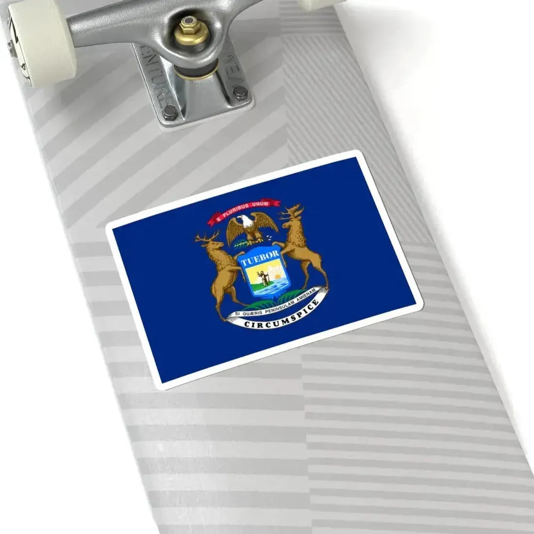 Flag of Michigan (United States) STICKER Vinyl Kiss-Cut Decal - The Sticker Space