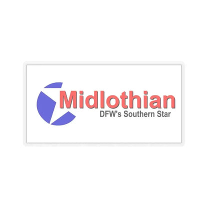 Flag of Midlothian, Texas - STICKER Vinyl Kiss-Cut Decal 4 Inch Transparent - The Sticker Space